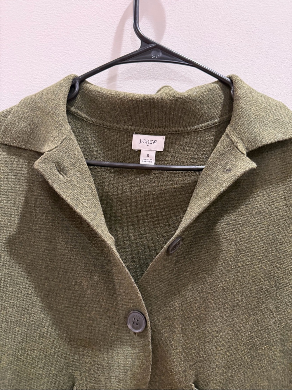 J. Crew Olive Green Cropped Knit Blazer - Picture 3 of 4